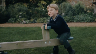 Prince Louis Plays on the TP Toys Forest Seesaw